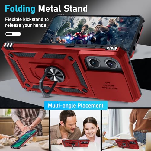 for Moto G Stylus 5G 2026/2025 Case Built in Slide Camera Cover - color: Red, size: Moto G Stylus 5G 2026/2025