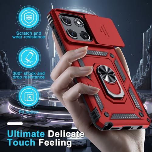 for Moto G Stylus 5G 2026/2025 Case Built in Slide Camera Cover - color: Red, size: Moto G Stylus 5G 2026/2025