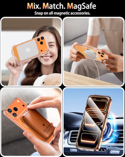 for iPhone 17 pro Max Case, Compatible with MagSafe, Clear with No Yellowing, with 2 Pieces Tempered Glass, Military Grade Shockproof Protective Cover, Slim Rugged Design, 6.9 Inch - color: A1-Clear, size: iPhone 17 pro Max (6.9")