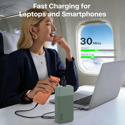 NOBIS Portable Charger 20000mAh 65W Power Bank Fast Charging - color: Green