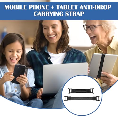 Universal Phone Tablet Hand Strap Holder for 5.2-11 Inch Devices, Adjustable Anti-Drop Elastic Grip Band, One Hand Operation Support for iPad Pro Air Mini Galaxy Tab Kindle eReaders (2 Pcs (L+S))
