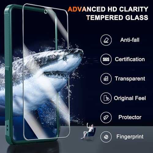 Case Compatible with Moto G Stylus 5G 2024, Full Body Heavy Duty Rugged Shockproof Protective Phone Cover with Lanyard Strap, Tempered Glass Screen Protector, Dark Green | with Tempered Glass Screen Protector+Lanyard Strap,Rugged Shockproof Protective Pho