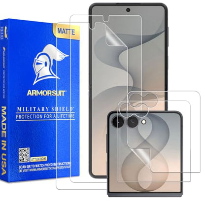 ArmorSuit 2+2 Pack Paper-Feel Texture Screen Protector for Samsung Galaxy Z Flip 8 / Flip 7 Case Friendly MilitaryShield Matte Film - Made in the USA