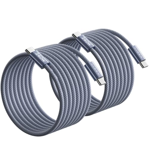LISEN 10FT USB C Cable Fast Charging, 240W Long USB C to USB C Cable - color: Midnight, size: 10FT+10FT