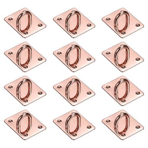 PATIKIL Metal Phone Charm Hook 1.1", 12Pcs Adhesive Square Shaped Phone Finger Grip Hook Smartphones Keychain Ring Charm Loop for DIY Tablet Case Accessories, Rose Gold - color: Rose Gold