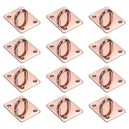 PATIKIL Metal Phone Charm Hook 1.1", 12Pcs Adhesive Square Shaped Phone Finger Grip Hook Smartphones Keychain Ring Charm Loop for DIY Tablet Case Accessories, Rose Gold - color: Rose Gold