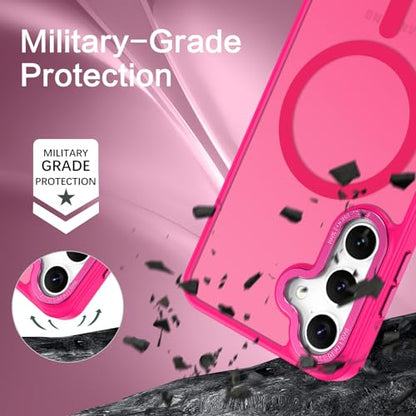 BENTOBEN Magnetic for Samsung Galaxy S24 Plus Case [Compatible with Magsafe] Translucent Matte Slim Fit Shockproof Anti-Yellow Women Men Protective Phone Cases Cover for Galaxy S24 Plus 6.7", Hot Pink - color: Hot Pink