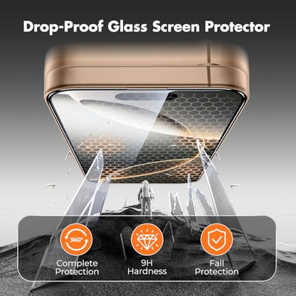 UNBREAKcable for iPhone 16 Pro Screen Protector, 3-Pack Full Coverage Tempered Glass [Military Grade Shatterproof] [9H Hardness] [Easy Installation Frame] [Bubble Free] for iPhone 16 Pro 6.3" - size: iPhone 16 Pro