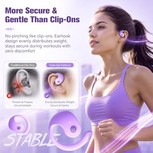 Xmenha Over The Ear Earbuds Open Ear Headphones Over The Ear Headphones - color: Purple, style: Normal