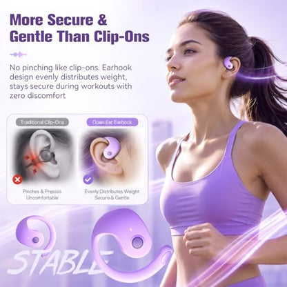 Xmenha Over The Ear Earbuds Open Ear Headphones Over The Ear Headphones - color: Purple, style: Normal