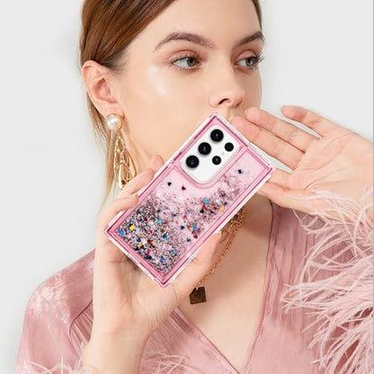 Designed for Samsung Galaxy S25 Ultra Case with Liquid Glitter, 3-in-1 Military-Grade Protection & Sparkling Quicksand, Clear Anti-Yellowing Bling Galaxy S25 Ultra Case for Women 6.9”