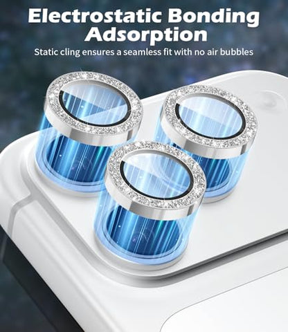 imluckies Camera Lens Protector for iPhone 17 Pro/iPhone 17 Pro Max - color: Bling Sliver