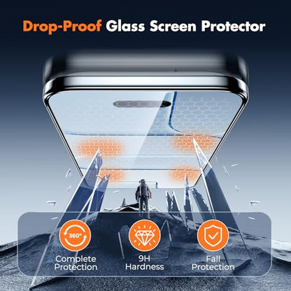 UNBREAKcable for iPhone Air Screen Protector, 3-Pack Full Coverage Tempered Glass [Military Grade Shatterproof] [9H Hardness] [Easy Installation] [Bubble Free] [99.99% HD Clear] for iPhone Air 6.5" - size: iPhone Air