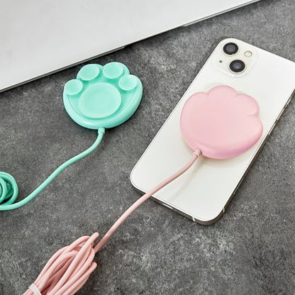 Pink Cat Paw Wireless Charger - 15W Fast Charging for iPhone & Samsung, for Cat Lovers, Best Friends & Teens (Adorable Design)(No AC Adapter) (Pink) - color: Pink