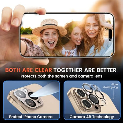 Fotbor for 2Pack iPhone 16 Pro Max Privacy Screen Protector with 2Pack Camera Lens Protector, Anti Spy 9H+ Tempered Glass with Easy Installation Kit, No Bubble - size: iPhone 16 Pro Max-6.9 inch