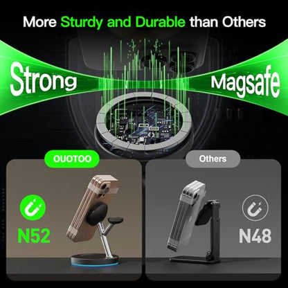3 in 1 Mag-Safe Wireless Charger Stand for iPhone Apple Watch AirPods - color: Black