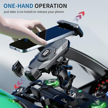 Kewig Motorcycle Fork Stem Phone Mount Holer with Vibration Dampener