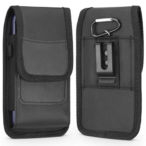 Vertical Nylon Cell Phone Holster Case with Belt Clip & Hook - XXL - size: XXL