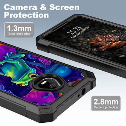 for Schok Volt Sv67q Sv67332 Case with Screen Protector, Military Grade Drop Protection, Dual Layer Hybrid Shockproof Protection TPU Phone Case for Schok Volt Sv67q, Mushroom Frog - color: Mushroom Frog