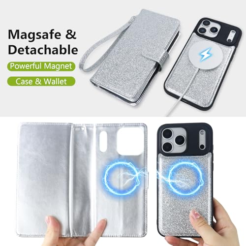 Varikke Wallet Case for iPhone 17 Pro Compatible with Magsafe, Silver - color: (Compatible with MagSafe) Silver, size: iPhone 17 Pro 6.3"