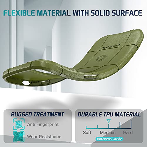 Rugged Shield 8ft Drop Proof TPU Thick Armor Tactical Protective Case Compatible with iPhone 14 Pro Max (6.7 inches) - Army Green - color: Army Green, size: iPhone 14 Pro Max