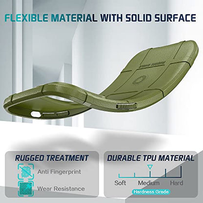 Rugged Shield 8ft Drop Proof TPU Thick Armor Tactical Protective Case Compatible with iPhone 14 Pro Max (6.7 inches) - Army Green - color: Army Green, size: iPhone 14 Pro Max