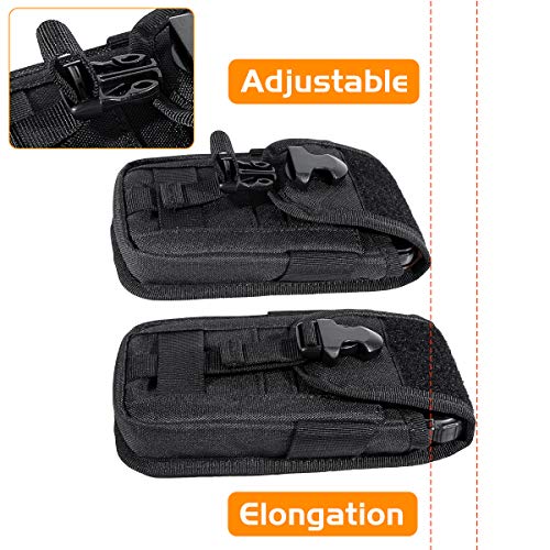 Tactical Cell Phone Holster Pouch, Smartphone Pouch Phone Case Molle Attachment Belt Holder Waist Bag for 4.7"-6.9" with US Flag Patch and Gear Clip for iPhone 17 Pro/16 Pro - color: Gray Camo