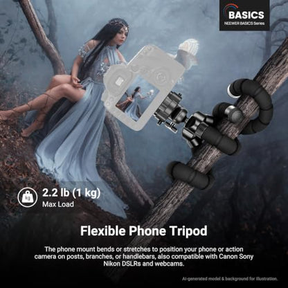 NEEWER Basics Flexible Phone Tripod, Mini Small Octopus Desk Stand, TP001 - style: TP001