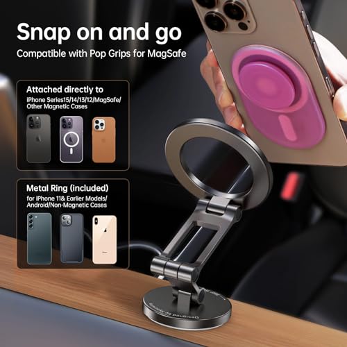 Syncwire Fits MagSafe Car Mount Magnetic Phone Holder for Dash and Tesla - color: Titanium Black