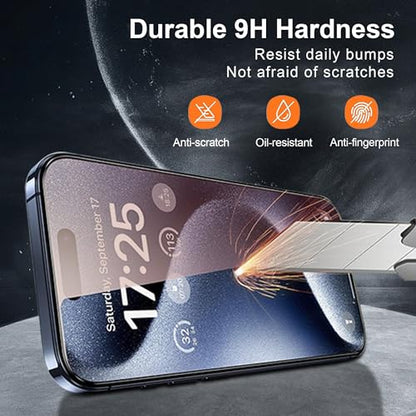 2 Pack for iPhone 16 Pro Privacy Screen Protector 25° Anti-Spy