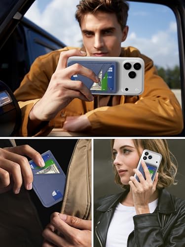 for Magsafe Wallet Stand Tracker (iOS Only) Magnetic Card Holder Finder - color: Blue Find My