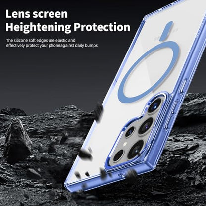 Lunivop for Samsung Galaxy s24 Ultra Case Hard [Compatible with Magsafe Wireless Charging] Yellowing Resistant Magnetic Cover Clear para S 24 Ultra 6.8 '' 5G 2024 Rugged Best Phone Cases Light Blue - color: Light Blue, size: Compatible with Samsung Galaxy