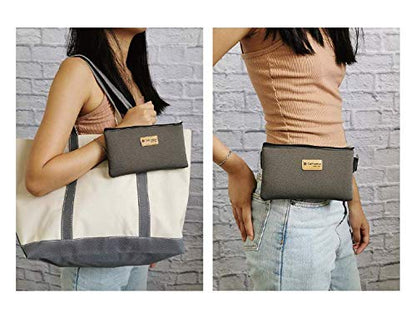 Tainada Men Women Horizontal Cell Phone Neoprene Shockproof Zipper Carry Case Bag Pouch with Belt Loop Holster & Carabiner Compatible with Most of iPhone, Android Phones (Gray) - color: Gray