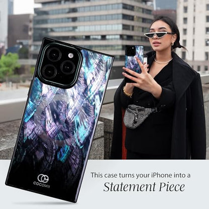 COCOMII Rectangle for iPhone 14 Pro Case, Black Real Mother of Pearl | Compatible with MagSafe Wireless Charging, Shockproof 10ft Drop Protection, Camera & Screen Protection, Premium Glossy Finish - color: Black Real Mother of Pearl, size: iPhone 14 Pro (