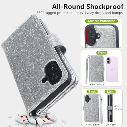 Varikke Wallet Case for iPhone 17 - Compatible with Magsafe, Silver - color: (Compatible with MagSafe) Silver, size: iPhone 17 6.3"
