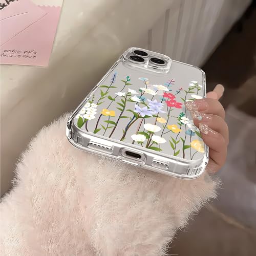 IAIYOXI Clear Case for iPhone 16 Pro Max, [Crystal Clear Military-Grade Drop Protection], Non-Yellowing, Slim Lightweight Transparent TPU Bumper Phone Case Cover Design - Litte Flower - color: Litte Flowers, size: iPhone 16 Pro Max