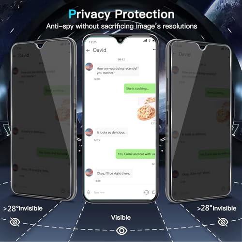 Zeking [2 Pack Privacy Tempered Glass Screen Protector Compatible with Cricket Icon Pro (2026)/AT&T Motivate Pro 2 5G, Anti-Spy 9H Hardness [HD Clarity] Case Friendly Anti-scratch, Bubble Free