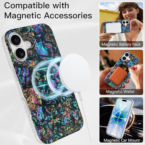 AIGOMARA Magnetic for iPhone 17 Case, Abalone Opalescent Shell - color: Abalone-Round, size: iPhone 17