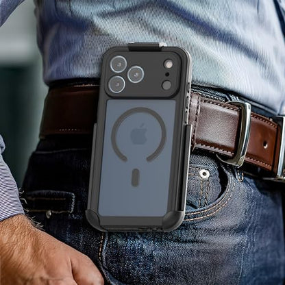 Encased Waterproof Case for iPhone 17 Pro with Belt Clip - IP-68 Full-Body Protection with Camera Control Button and Port Covers [Military Grade] (Compatible with MagSafe) - size: iPhone 17 Pro