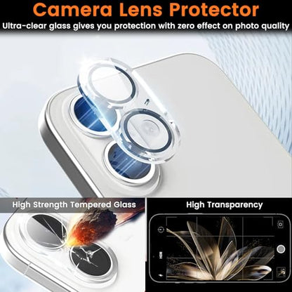 Lesakit 4+4 Pack Privacy Screen Protector for iPhone 16 Plus 6.7-Inch with 4 Pack Camera Lens Protector, Anti Spy Tempered Glass Film 9H Hardness Case Friendly - size: iPhone 16 Plus