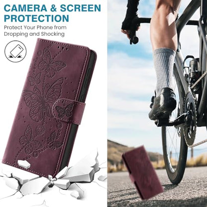 Case Wallet for Motorola Moto G Power 2025/ G Power 2026, Burgundy | RFID Blocking, 3 Card Holder Stand, Shockproof TPU Shell, PU Leather Magnetic Closure, 6.8-inch - color: Burgundy