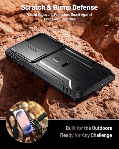 Poetic Revolution Case for Samsung Galaxy S26, [Slide Camera Cover], [20FT Mil-Grade Drop Tested], Full-Body Military Grade Rugged Dual-Layer Shockproof Cover with Kickstand, Black - color: Black, size: Galaxy S26