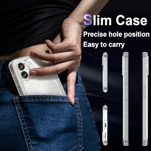 Case for Nothing Phone 2, Military Grade Drop Protection Phone Case, Yellowing Resistant, Anti-Scratch Hard PC Back, Shockproof Hard Ultra-Thin Protective Cover, Clear - size: Nothing Phone 2
