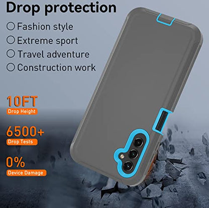 for Samsung Galaxy A14 5G case,A14 5G Heavy Duty case,[Military Grade Protective ][Shockproof] [Dropproof] [Dust-Proof], Compatible with Galaxy A14 5G (Gray/Blue) - color: Gray/Blue