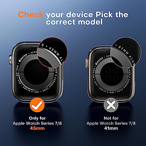 TOCOL 6 Pack Apple Watch 45mm Series 9/8/7 Screen Protector, iWatch 45mm(2023) [HD Clear] [Scratch Resistant] [Bubble Free] [Easy Installation] Ultra-thin TPU Flexible Soft Film,45mm - size: 45mm