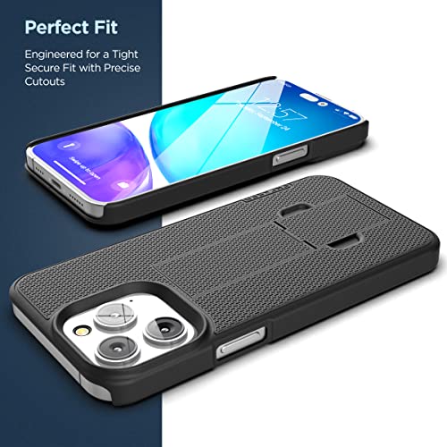 Encased DuraClip Holster Designed for iPhone 14 Pro Case with Belt Clip and Kickstand (Matte Black) (iPhone 14 Pro) - size: iPhone 14 Pro