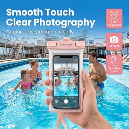 3D Waterproof Phone Pouch, IPX8 100FT Underwater Phone Case,Soft TPU Cell Phone Dry Bag with Lanyard,7 Inch Fits iPhone 17-11 Pro Max, Samsung Galaxy S26/S25/S24 Ultra, Beach Pool (1-Pack Pink) - color: 1-pack pink