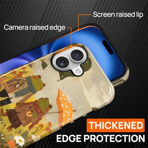 Magnetic for iPhone 17 Case,[Compatible with Magsafe] Dual Layer Protective Heavy Duty Shockproof Rugged Drop Protection Bumper Hybrid Case - Rain Frog and Toad - color: Rain Frog and Toad, size: iPhone 17