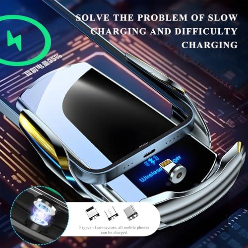 Sun Walker Wireless Car Charger Mount, Electric Induction 15W Fast Charging Bracket Air Vent Phone Holder, Auto-Clamping Wireless Charger Vent Mount Compatible with Most Smartphones (Silver) - color: Silver