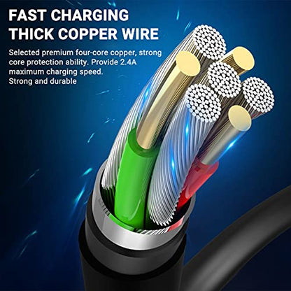 Black iPhone Charger Cord, 3-Pack 6FT MFi Certified Fast Charging Cable Data Sync Lightning to USB-A Cable Compatible with iPhone14/13/12/ Mini/Pro/Max/ 11/ XS/XR/SE/ 8/7/ 6/ Plus/iPad/AirPods - size: 3Pack 6FT